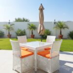 White 4 Seater Rattan Set