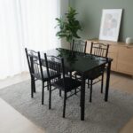 4 Seater Glass Top Dining Table