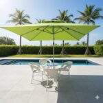 Outdoor Umbrella With a Bistro Set