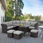 7 Seater L-Shaped Rattan Set